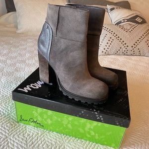 Sam Edelman Grey Suede Booties